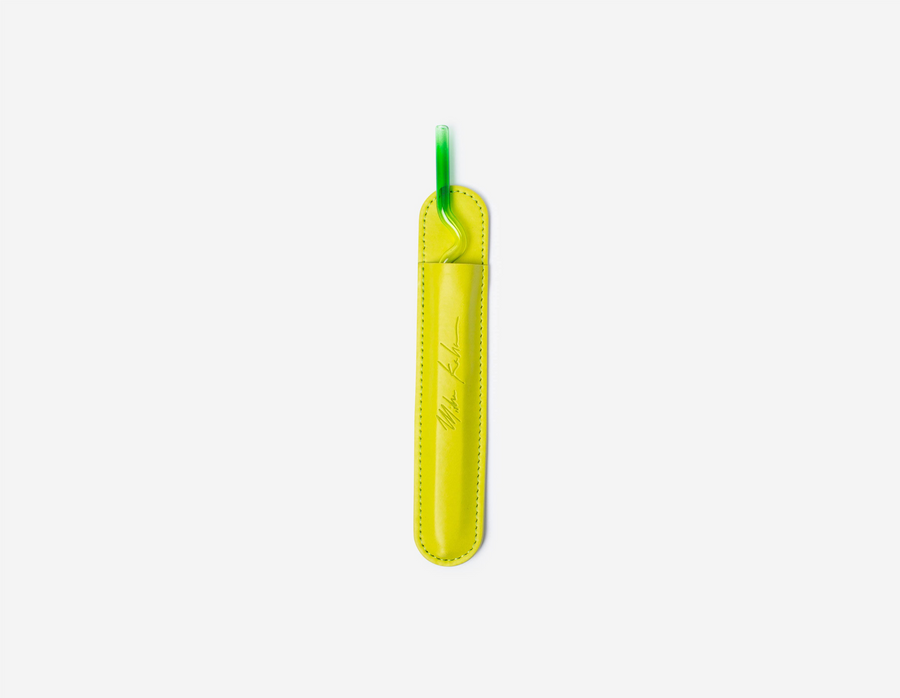 Suck It Up Cocktail Straw & Case - Green & Yellow