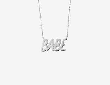 BABE Nameplate Necklace, Sterling Silver
